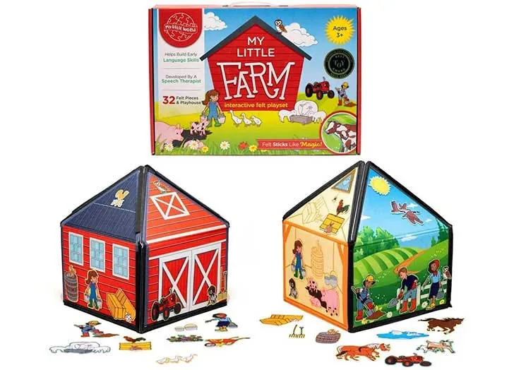 Ferme réversible en feutre My Little Farm SmartFelt et ses pièces en feutre