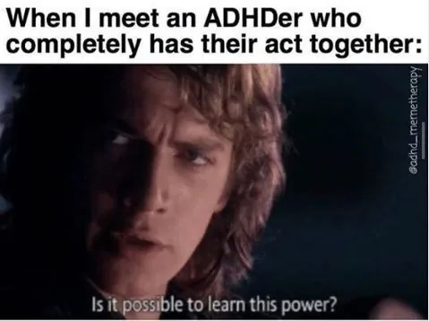 Meme : « Quand je rencontre une personne TDAH parfaitement organisée : est-il possible d'apprendre ce pouvoir? »