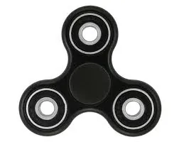 Fidget spinner noir à trois branches avec roulements en métal