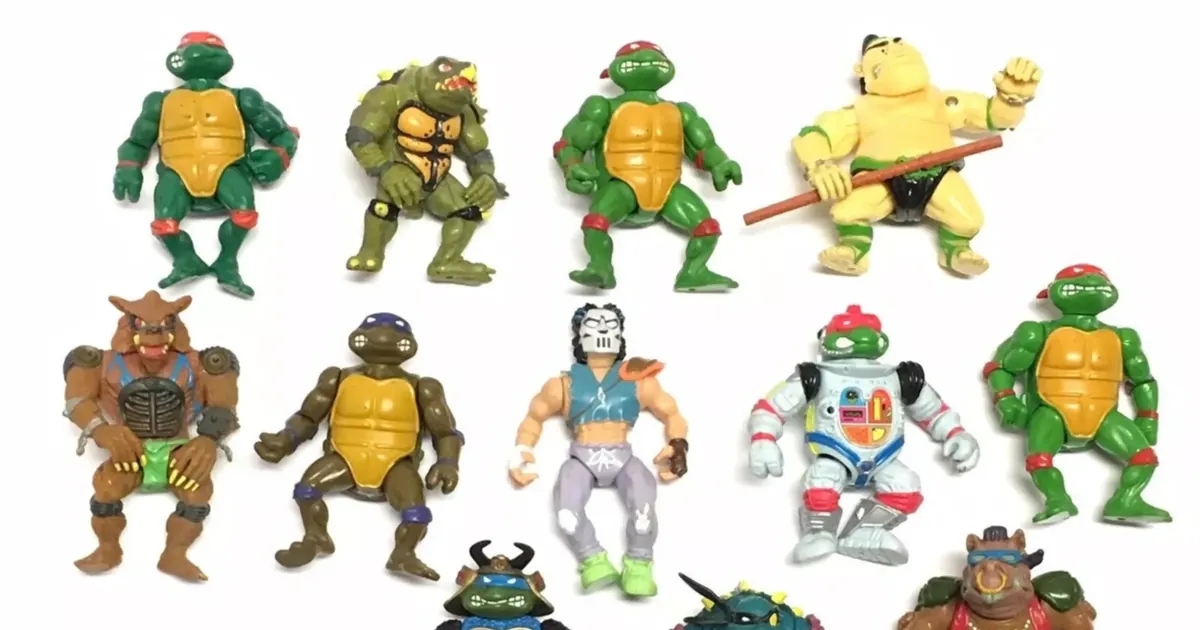 Collection de figurines vintage des Tortues Ninja de la fin des années 1980