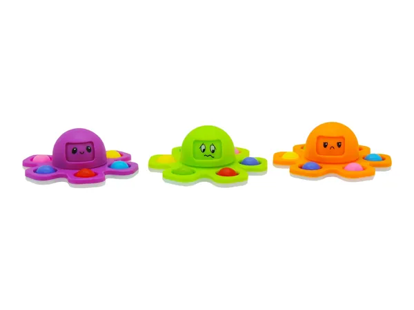 Pieuvre spinner pop-it en trois couleurs