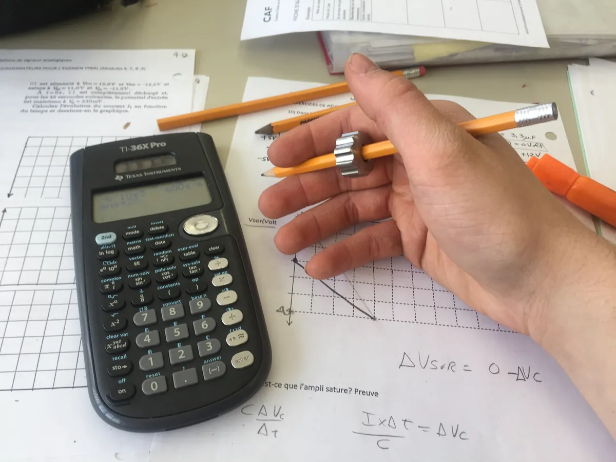 Un Rolliii sur un crayon pendant un devoir de mathématiques
