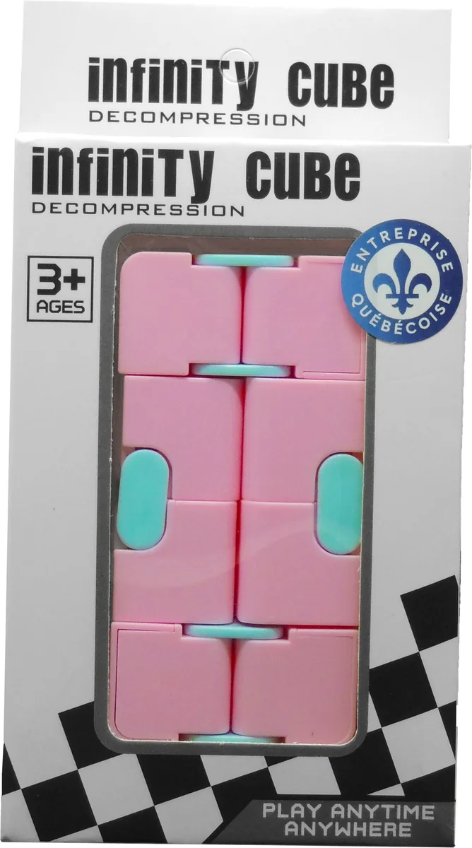 Cube infini rose dans sa boîte