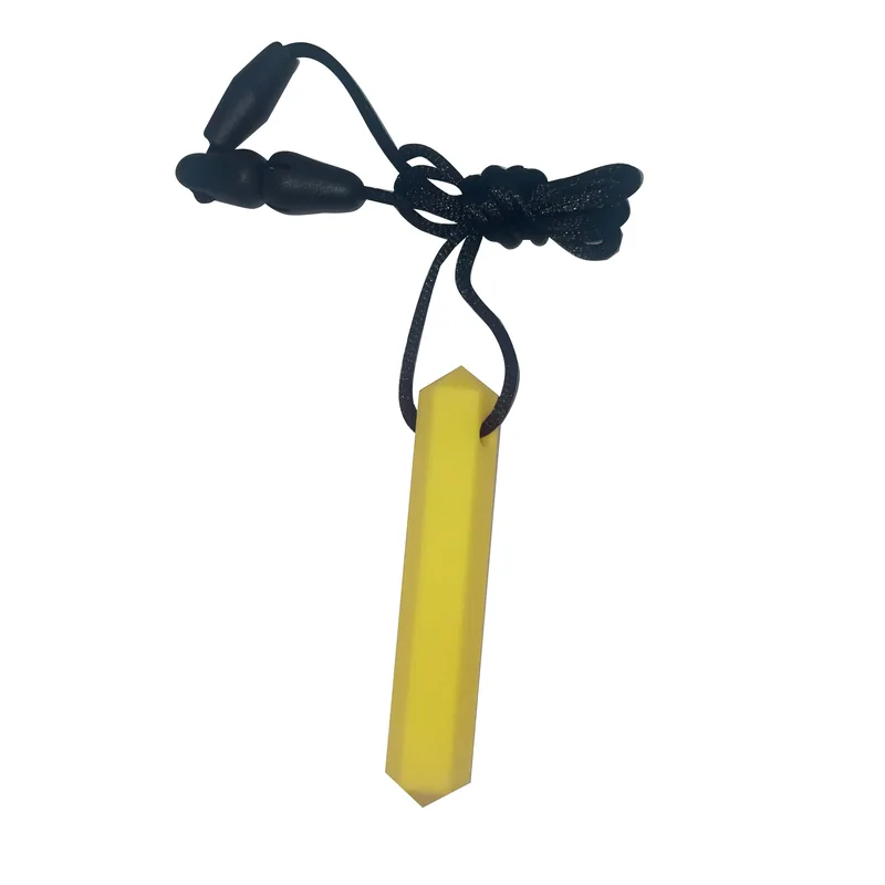 Collier à mâcher Diamant jaune sur cordon noir