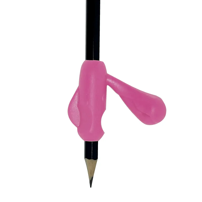 Prise rose avec support d'index installée sur un crayon