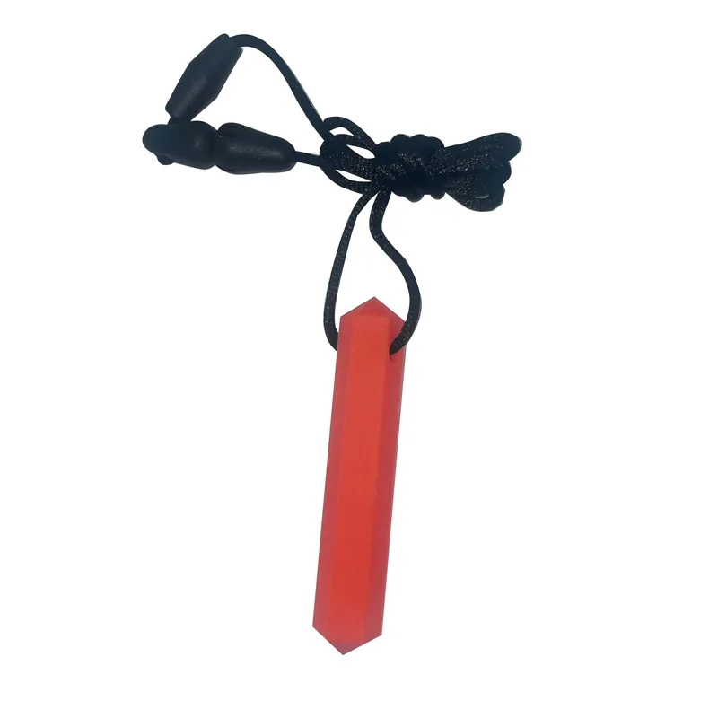 Collier à mâcher Diamant rouge sur cordon noir
