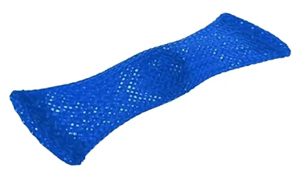 Tubiii bleu couché, vue de côté