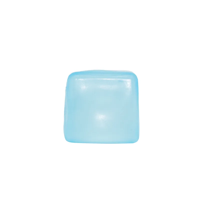 Cube de sucre squishy bleu translucide