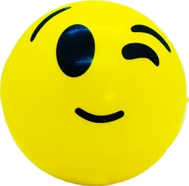 Balle anti-stress Emoji qui fait un clin d'œil