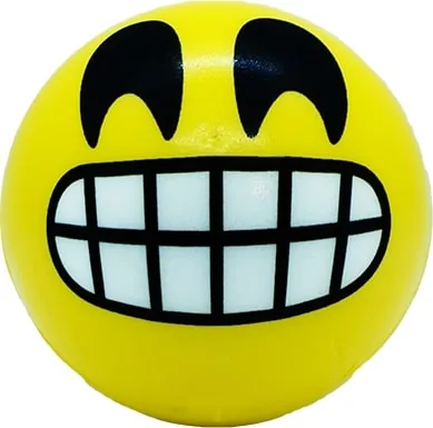 Balle anti-stress Emoji qui grimace en montrant les dents