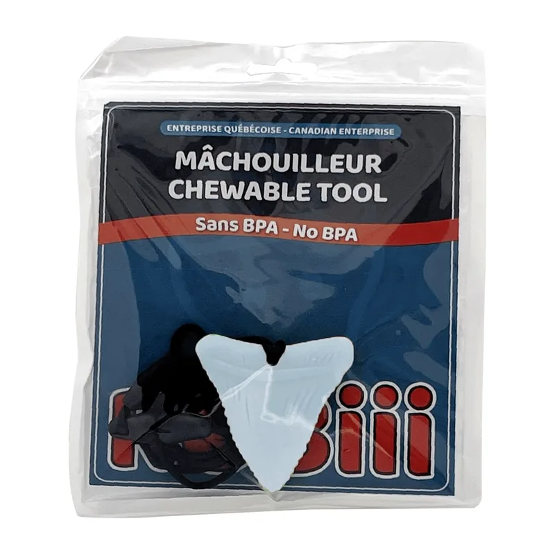 (V,O,B,O)Collier Mâchouilleur Dent de Requin — Mâchouilleurs, jouet sensoriel Robiii pour TDAH, autisme et anxiété